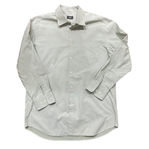 Hugo Boss Microstripe Light Gray Button Down Dress Shirt Men's Size Large / 16 - Picture 1 of 8